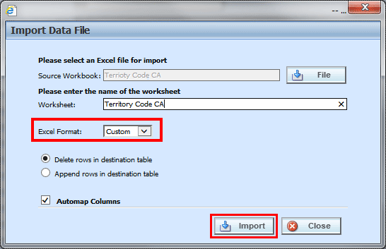 Import Table Data